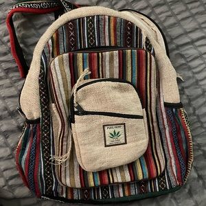 Maha Bodhi All Natural Handmade Large Multi Pocket Hemp Backpack